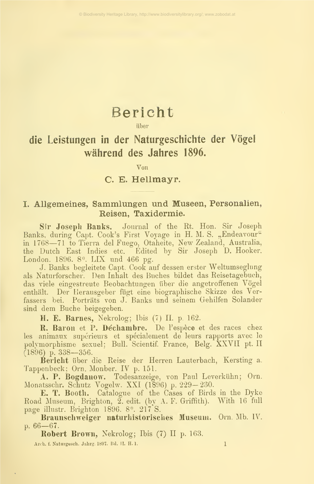 Archiv Für Naturgeschichte