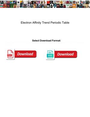 Electron Affinity Trend Periodic Table