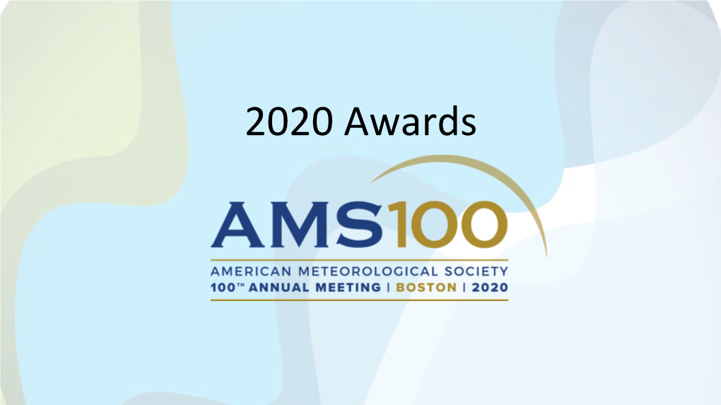2020 AMS Awards Brochure