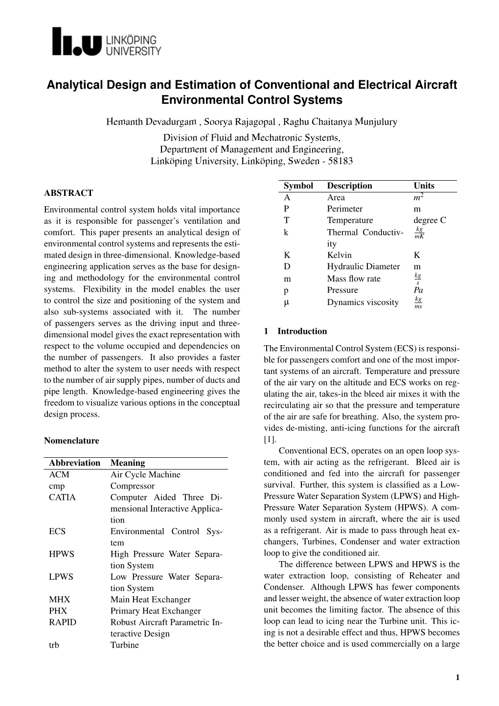 Analytical Design and Estimation of Conventional and Electrical Aircraft Environmental Control Systems