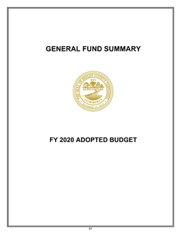 General Fund Summary