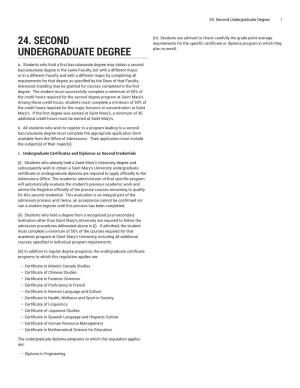 24. Second Undergraduate Degree 1