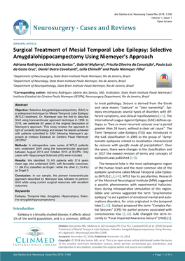 Surgical Treatment of Mesial Temporal Lobe Epilepsy: Selective