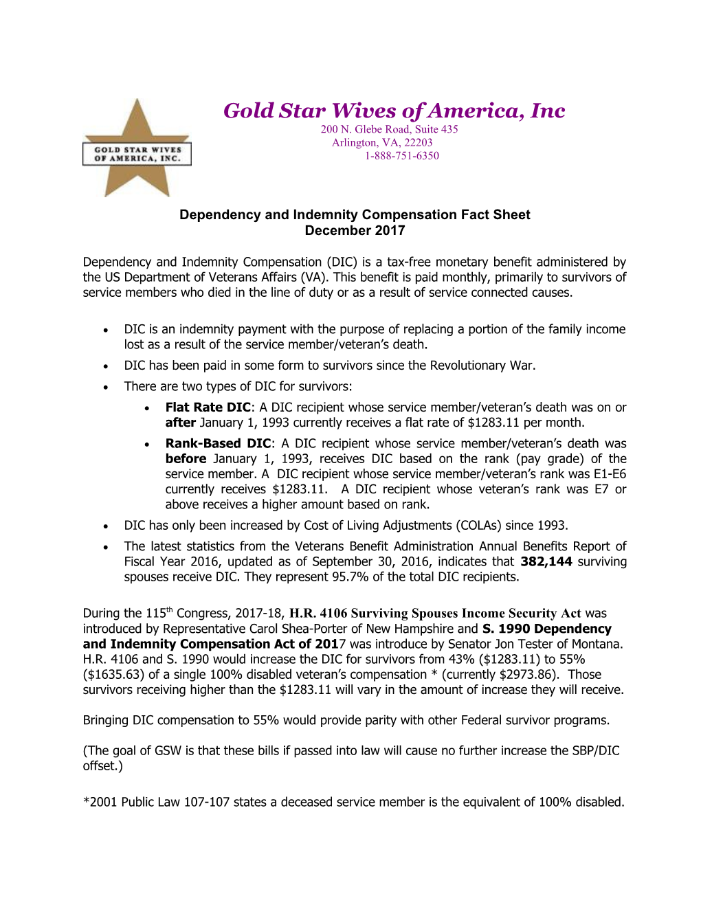 Gold Star Wives of America, Inc