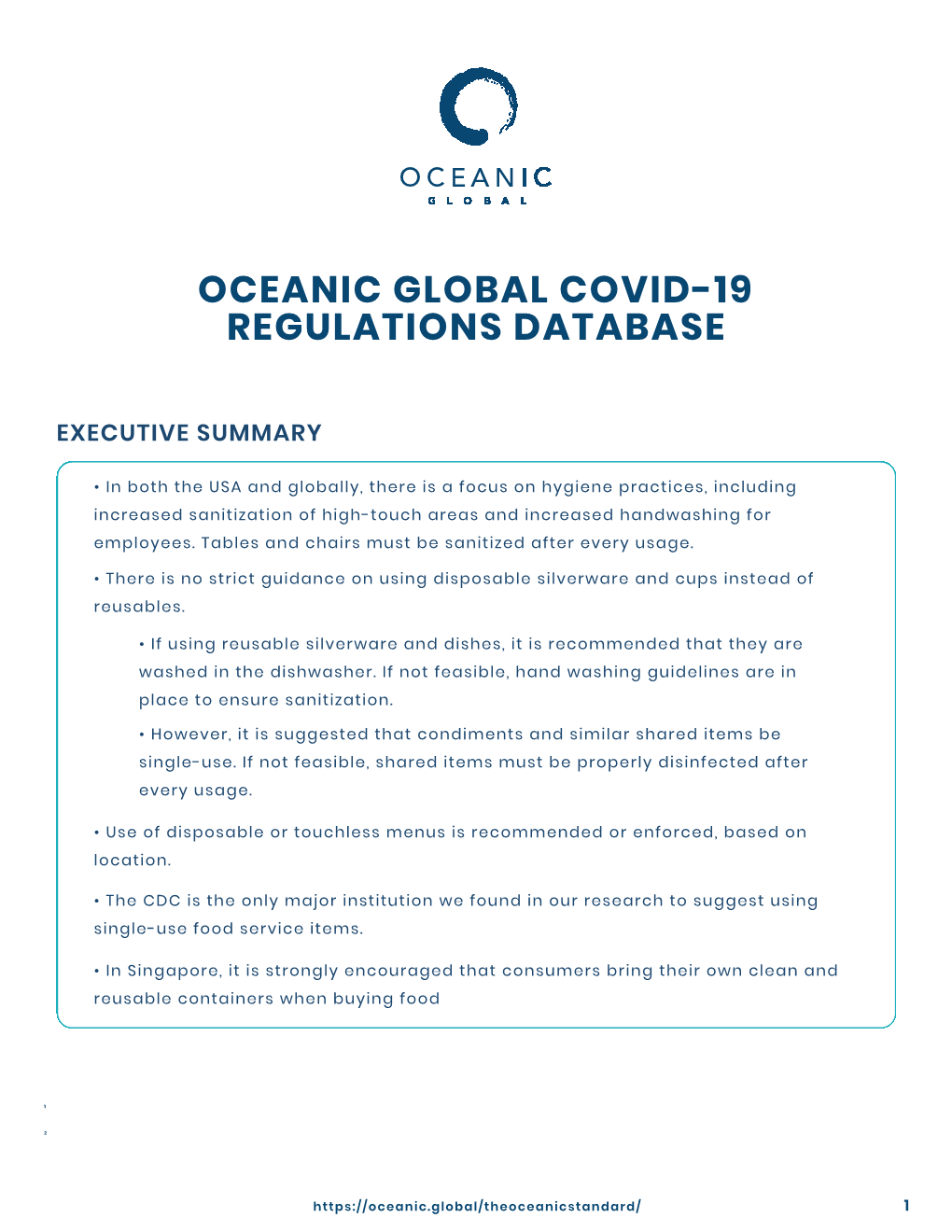 Oceanic Global COVID-19 Regulations Database