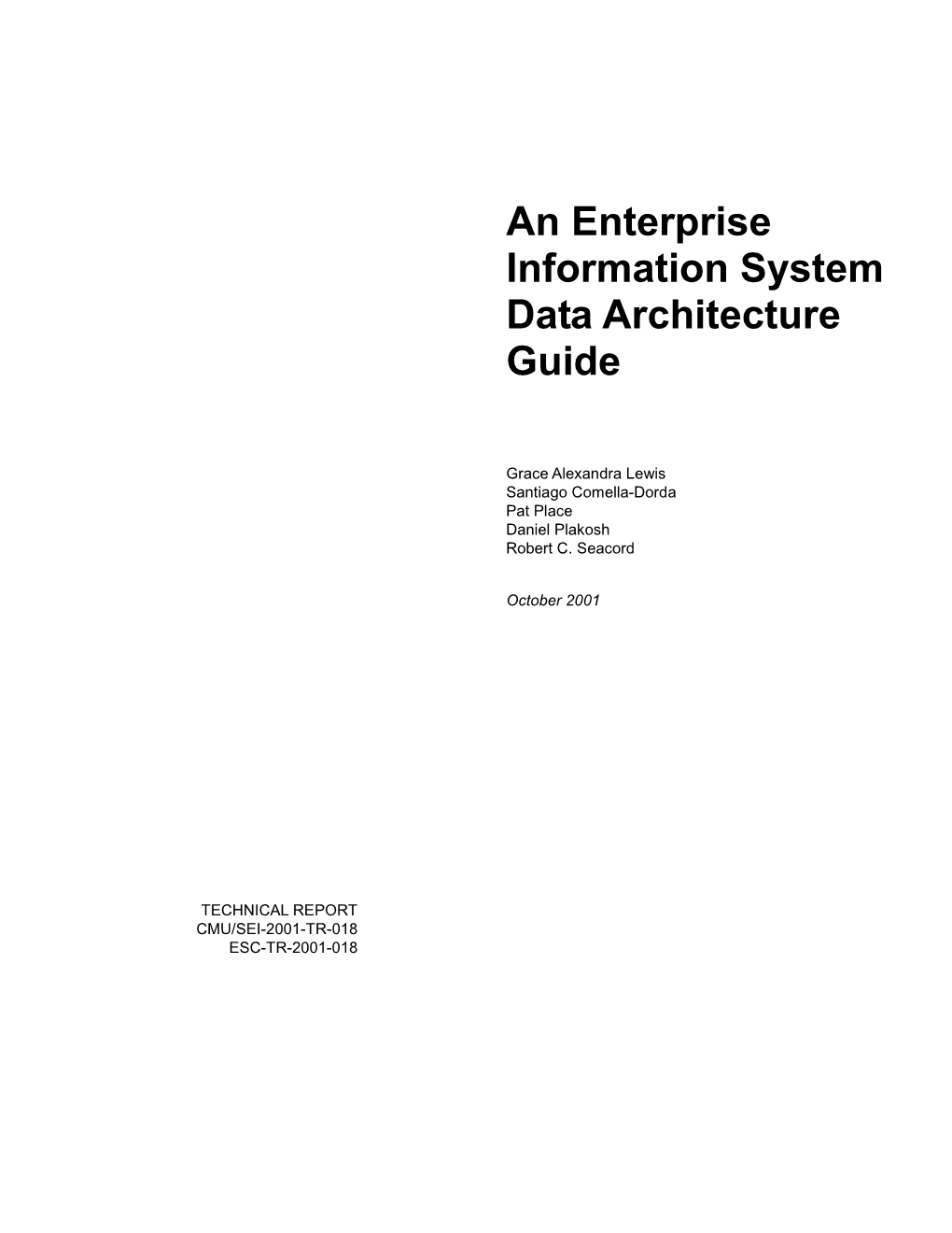 An Enterprise Information System Data Architecture Guide