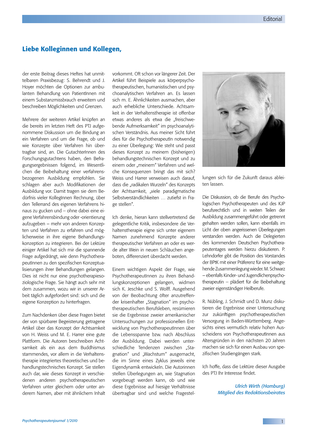 Psychotherapeutenjournal 1/2010 (.Pdf)