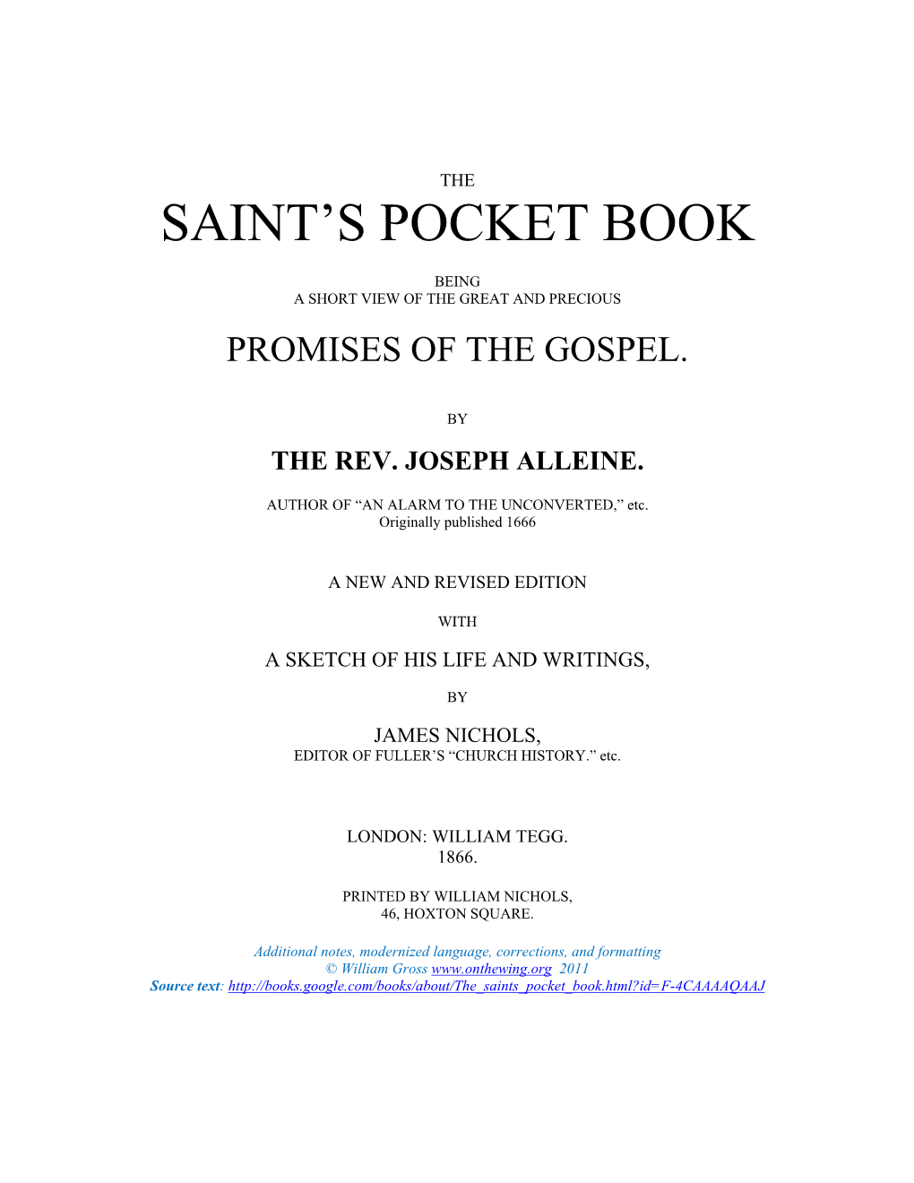 Saint's Pocket Book