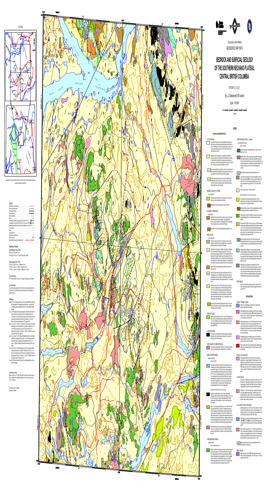 Bedrock and Surficial Geology of the Southern Nechako Plateau, Central British Columbia