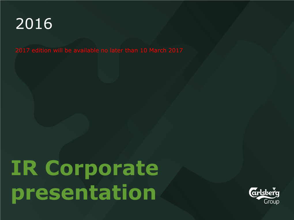 IR Corporate Presentation Agenda