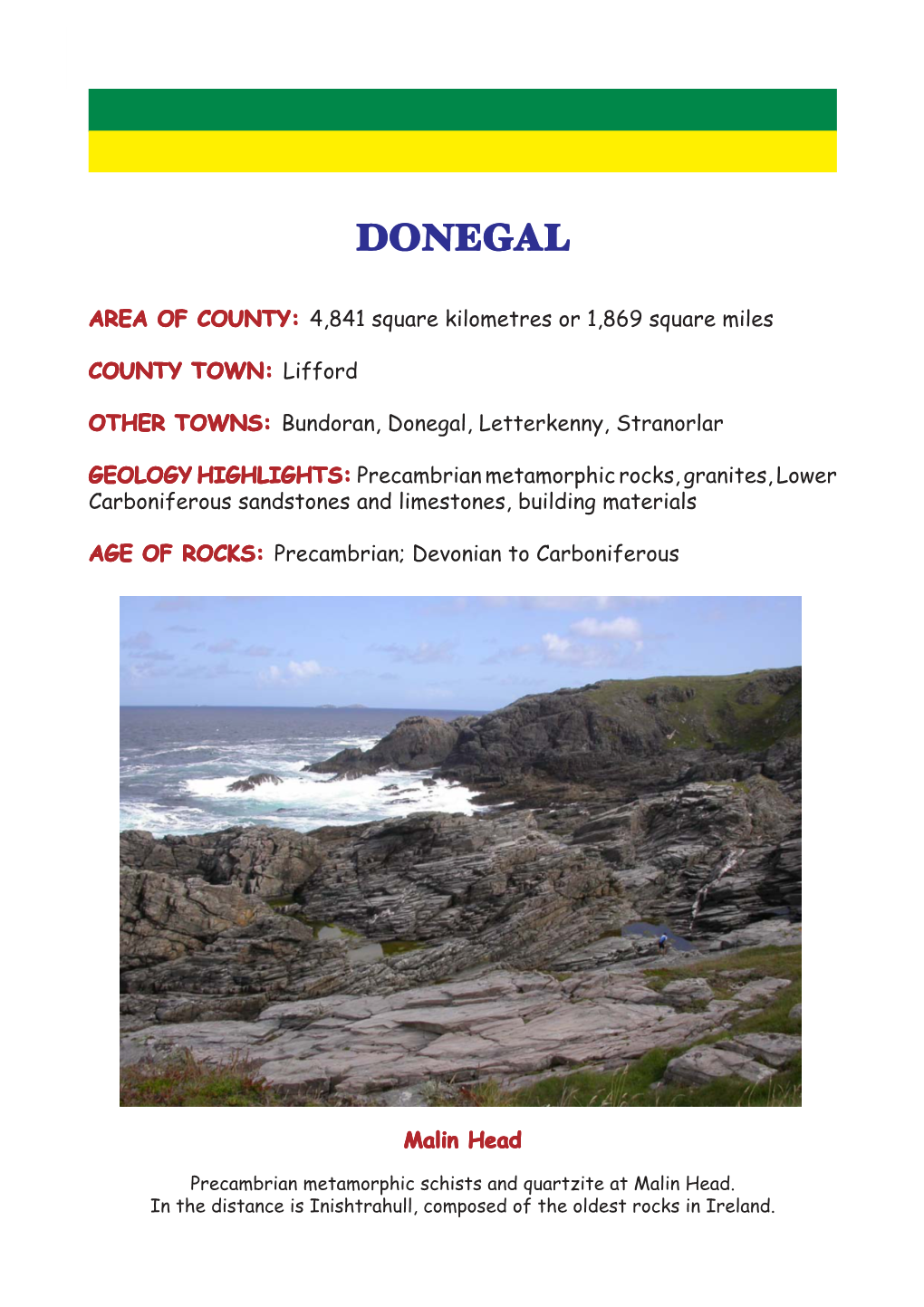 Donegal: COUNTY GEOLOGY of IRELAND 1