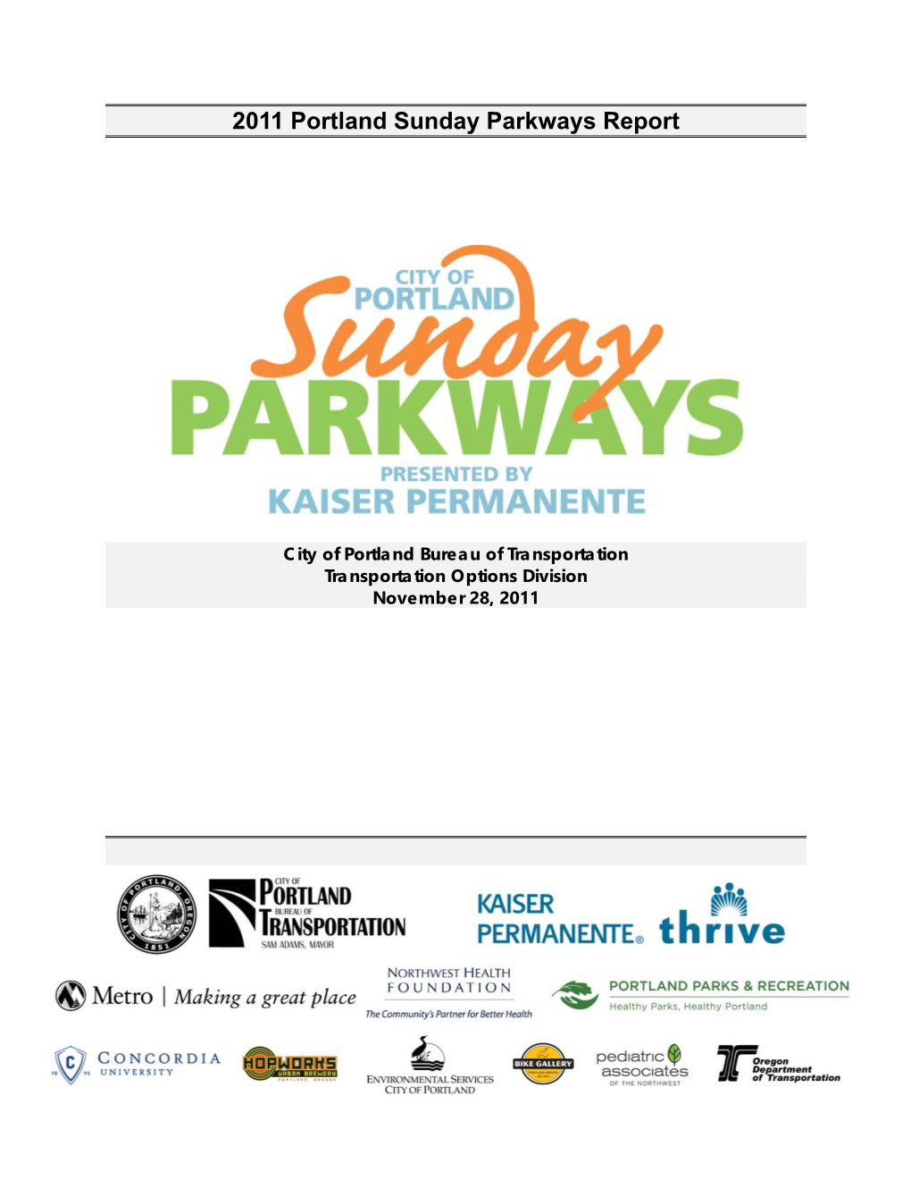 2011 Portland Sunday Parkways Report