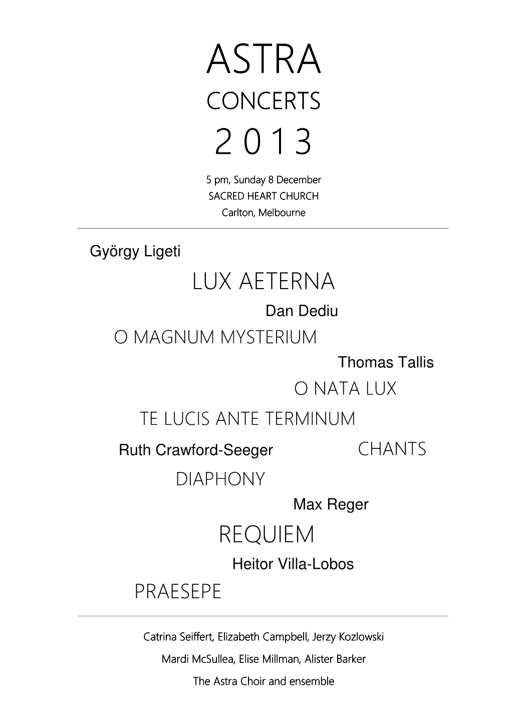Concerts Lux Aeterna Requiem