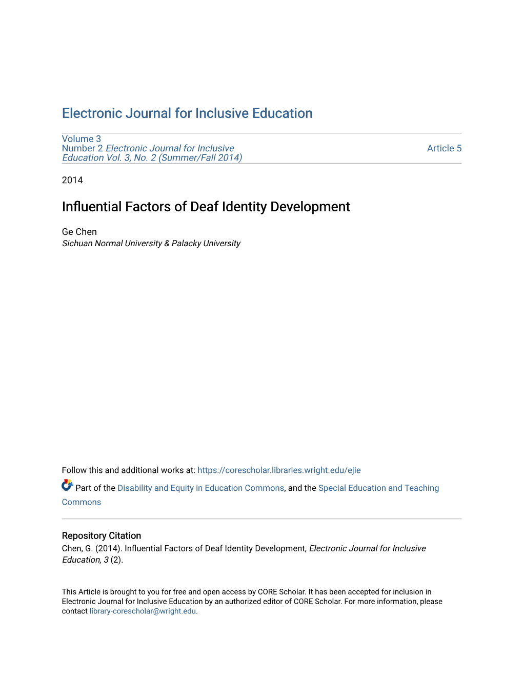 Influential Factors of Deaf Identity Development