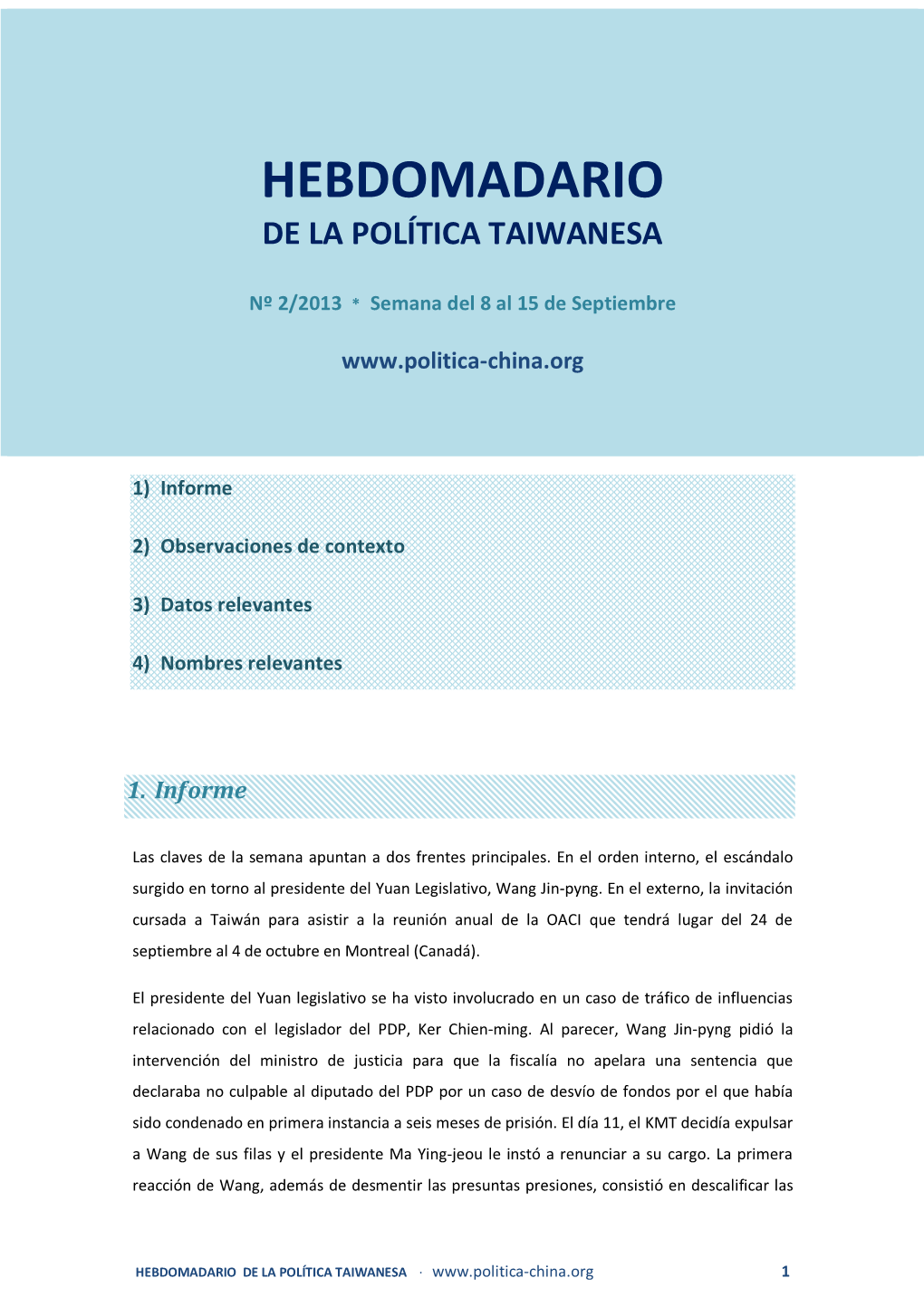 Hebdomadario De La Política Taiwanesa