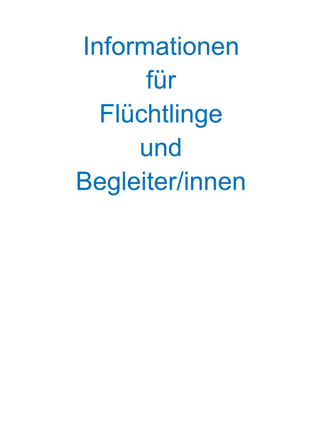 Informationen Für Flüchtlinge Und Begleiter/Innen Stand: Juli 2020 Ansprechpartner / Contact Persons Ø Gemeinde Stuhr (Rathaus)