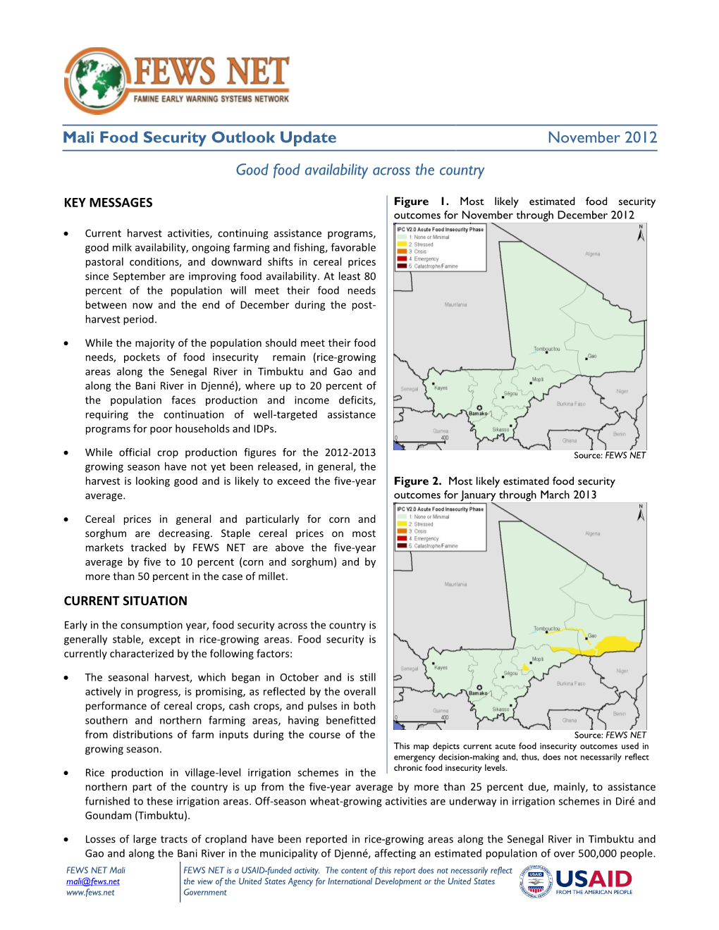 COUNTRY Food Security Update