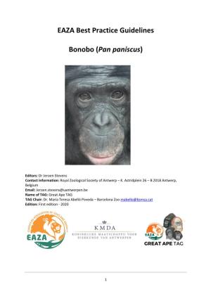 EAZA Best Practice Guidelines Bonobo (Pan Paniscus)