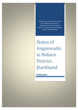 Status of Anganwadis in Bokaro District, Jharkhand