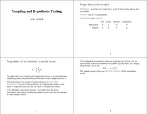 Sampling and Hypothesis Testing Or Another