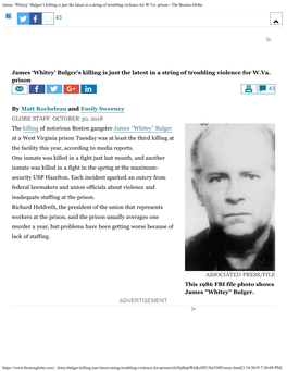 James 'Whitey' Bulger's Killing Is Just the Latest in a String of Troubling