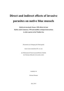 Direct and Indirect Effects of Invasive Parasites on Native Blue Mussels