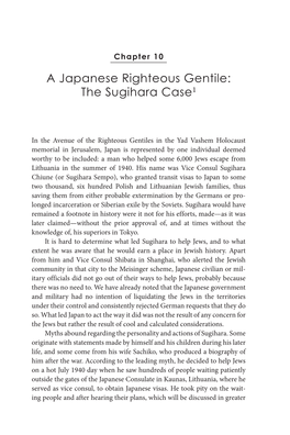 A Japanese Righteous Gentile: the Sugihara Case1