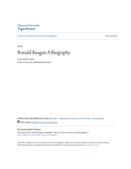 Ronald Reagan a Biography J