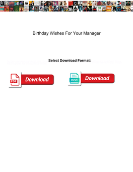 Birthday Wishes for Your Manager