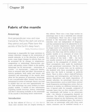 Chapter 20. Fabric of the Mantle