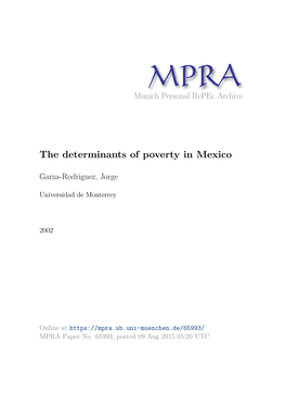 The Determinants of Poverty in Mexico