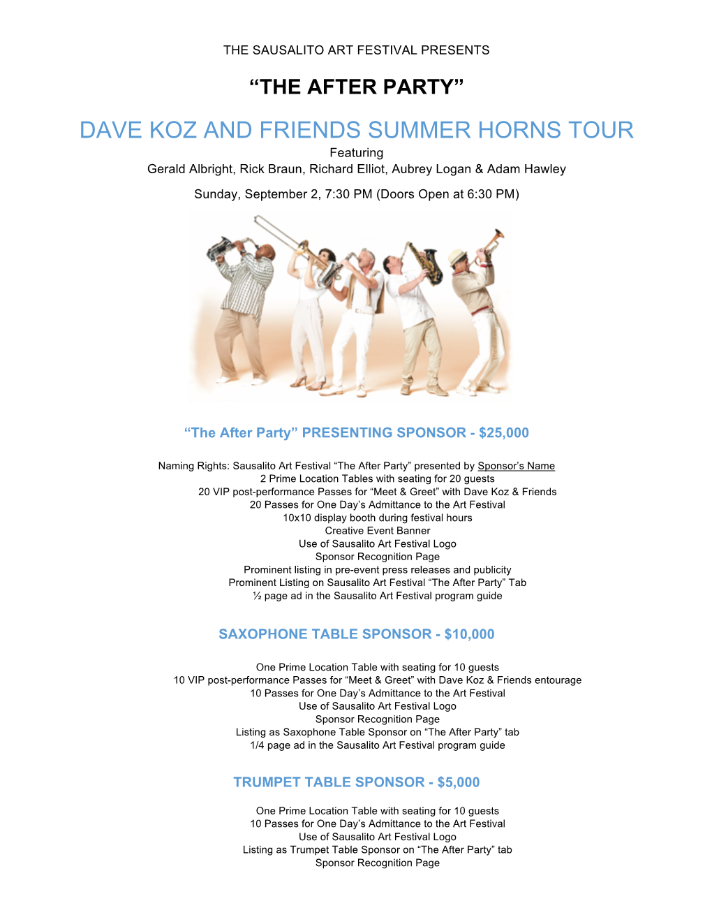 Dave Koz and Friends Summer Horns Tour