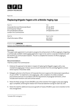 Replacing Brigade Pagers with a Mobile Paging App