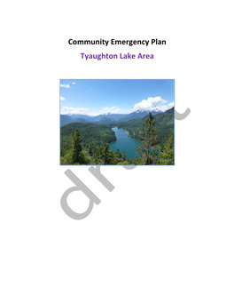 Community Emergency Plan Tyaughton Lake Area