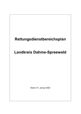 Rettungsdienstbereichsplan Landkreis Dahme-Spreewald