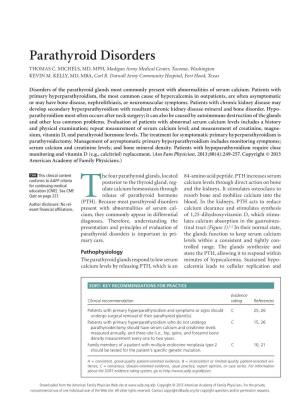 Parathyroid Disorders THOMAS C