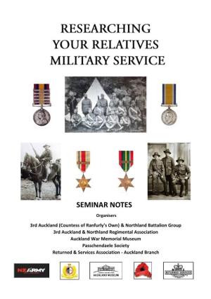 You Can Download the Booklet Researching Your Relatives Military
