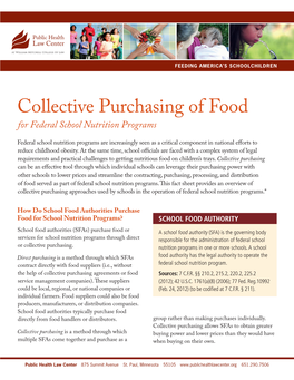 Collective Purchasing of Food for Federal School Nutrition Programs