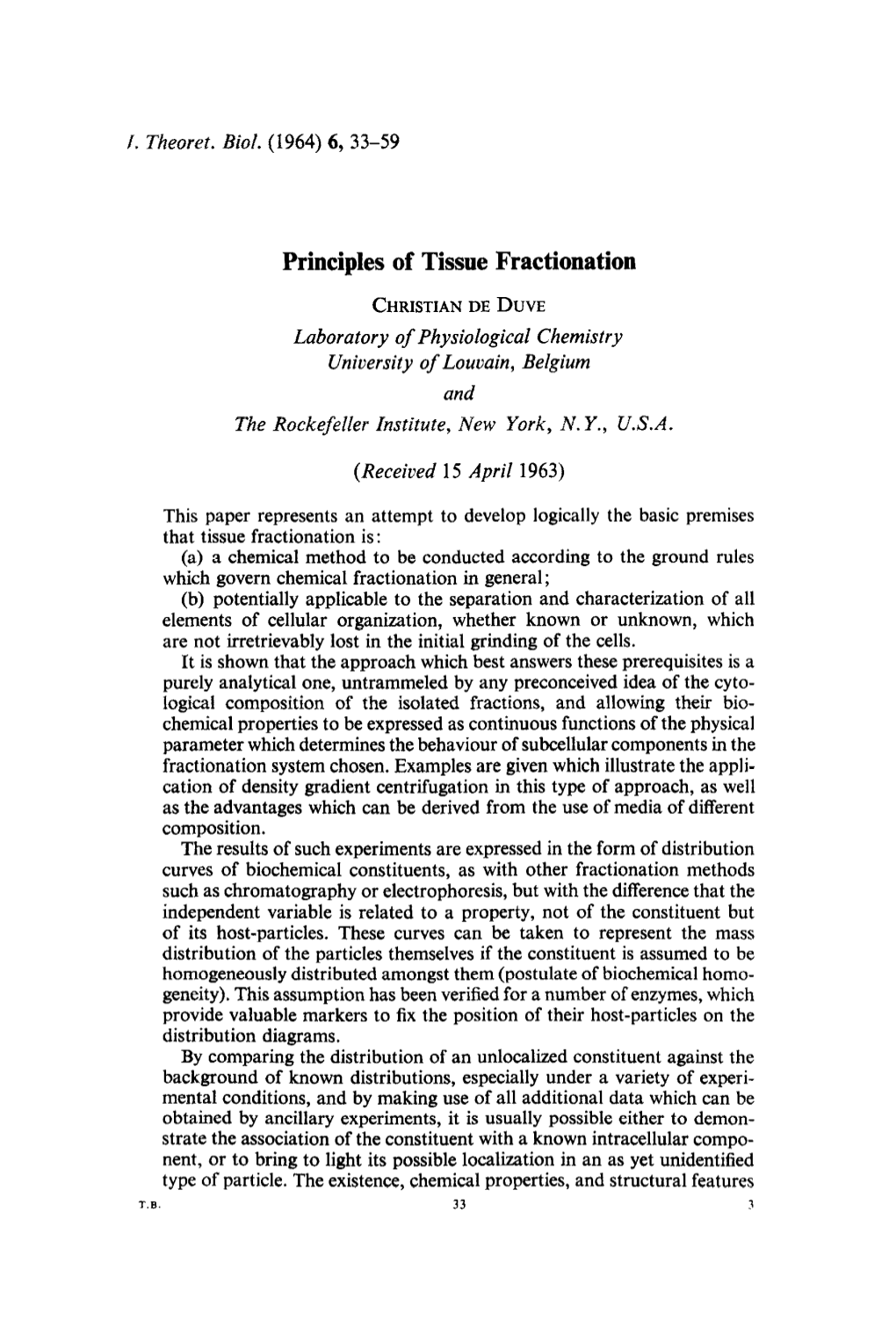 Principles of Tissue Fractionation