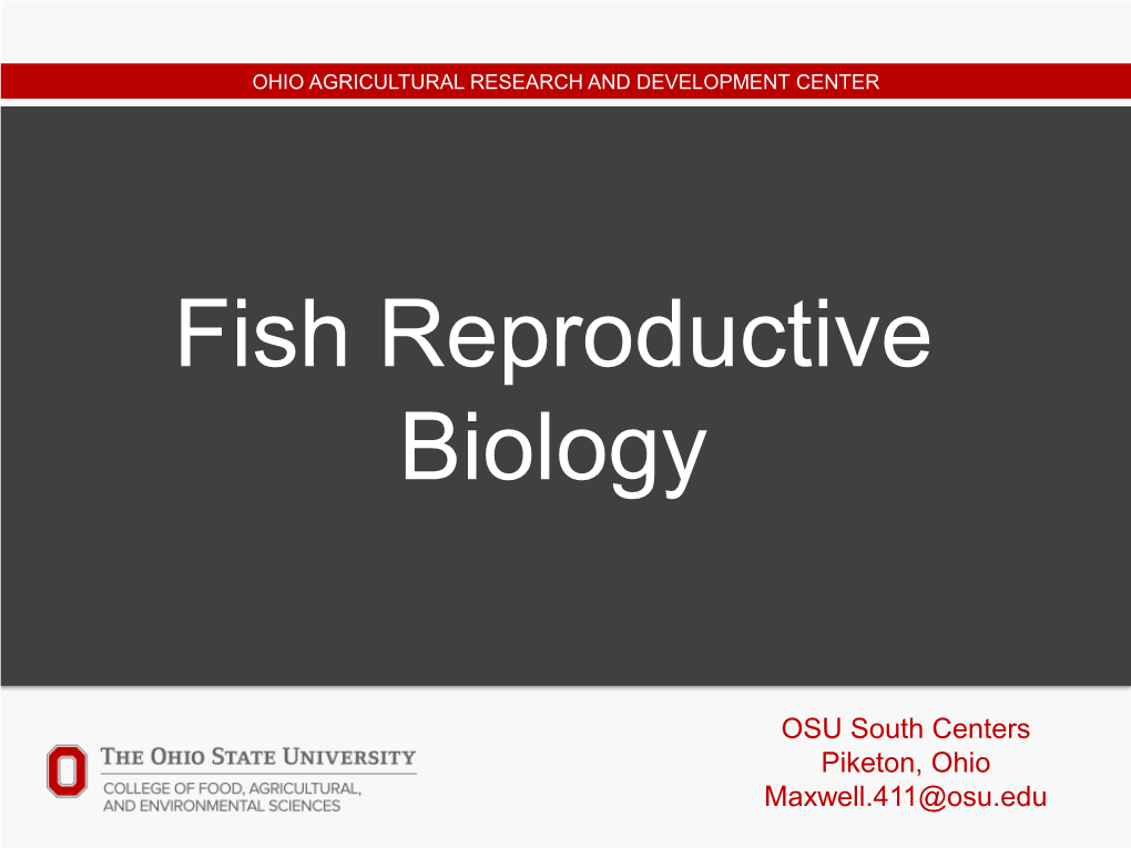 Fish Reproductive Biology