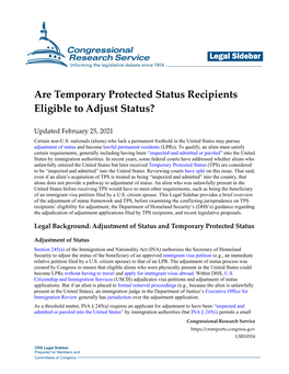 Are Temporary Protected Status Recipients Eligible to Adjust Status?