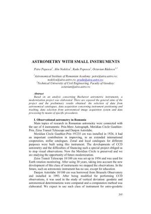 Astrometry with Small Instruments