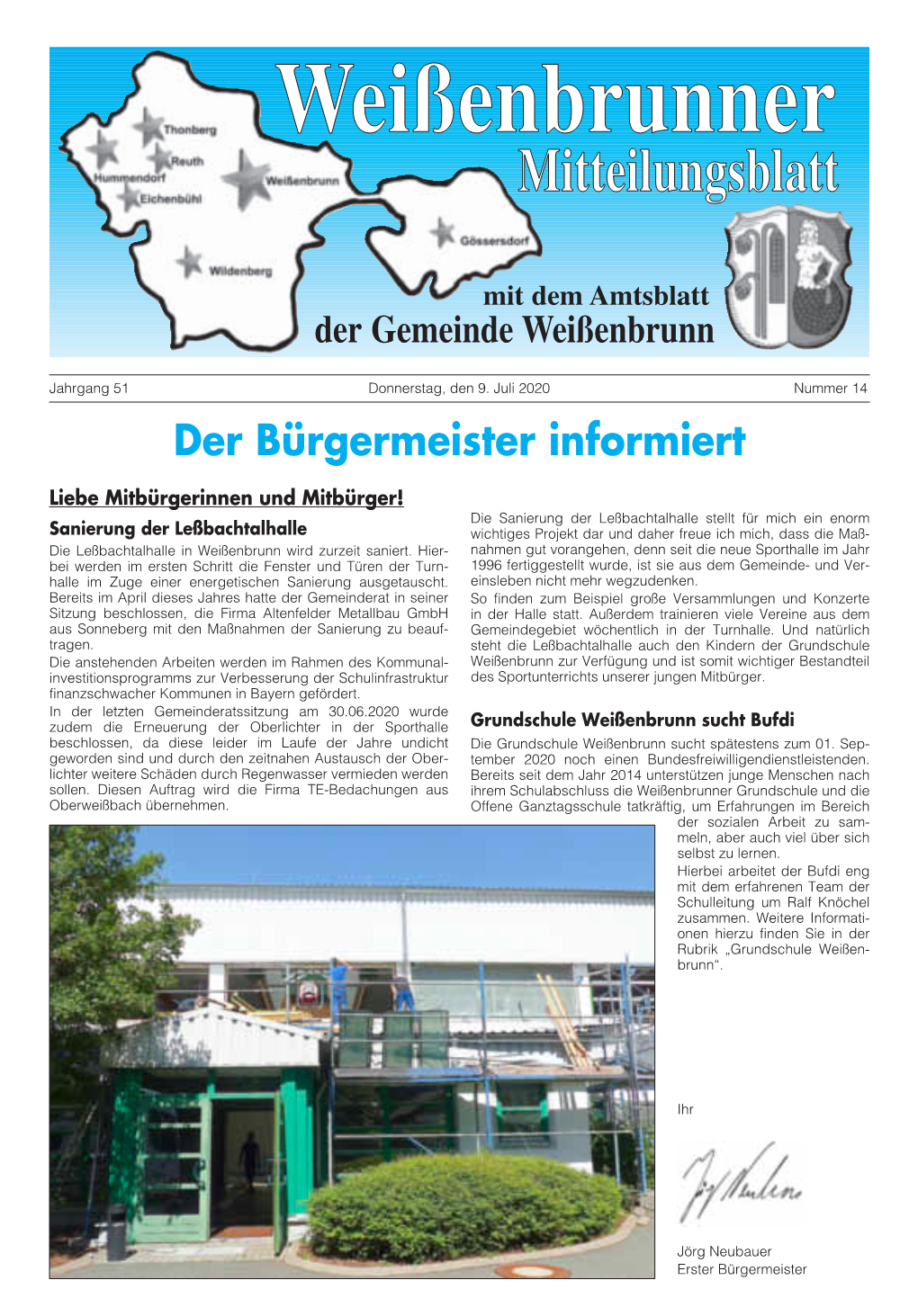 Mitteilungsblatt Nr. 14 Vom 09.07.2020