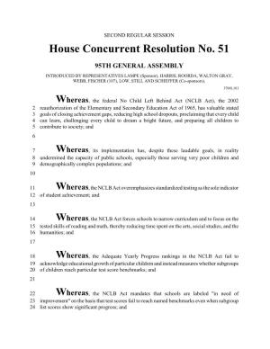 House Concurrent Resolution No. 51