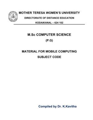 Mobile Computing Subject Code