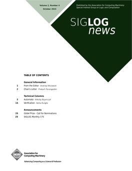 ACM SIGLOG News 1 October 2015, Vol