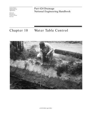 Part 624, Chapter 10, Water Table Control