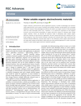 Water Soluble Organic Electrochromic Materials