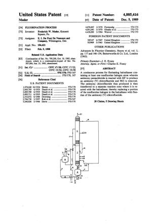 United States Patent (19) 11 Patent Number: 4,885,416 Mader (45) Date of Patent: Dec