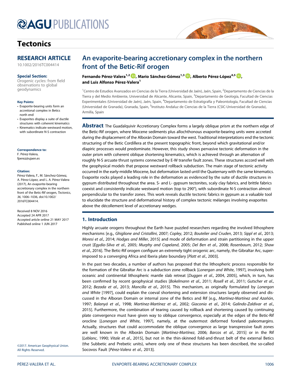 An Evaporite-Bearing Accretionary Complex in the Northern Front of The